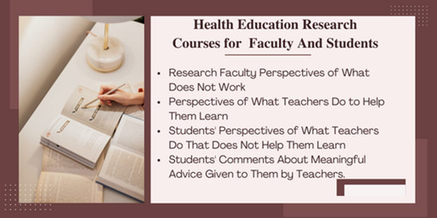 Health Education Research Courses for Faculty And Students