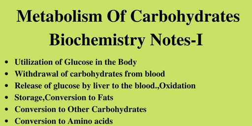 Metabolism Of Carbohydrates