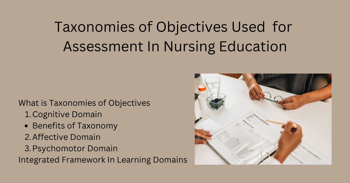 Taxonomies of Objectives Used for Assessment In Nursing Education