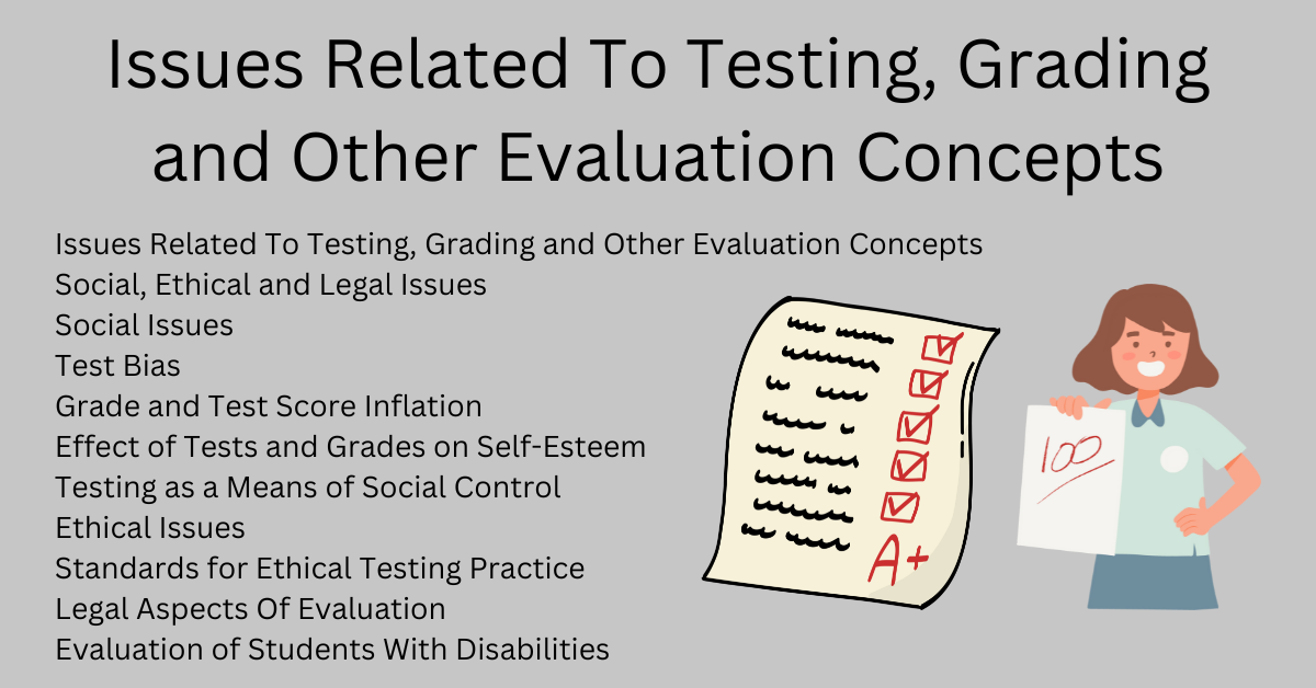 Issues Related To Testing, Grading and Other Evaluation Concepts