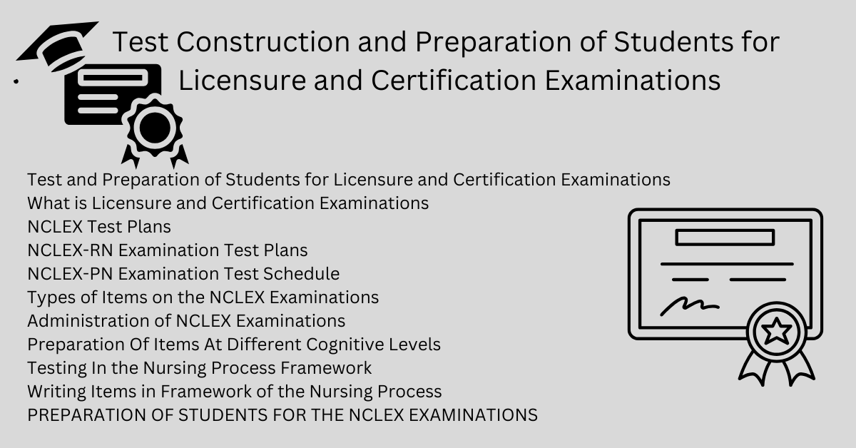 Test Construction and Preparation of Students for Licensure and Certification Examinations