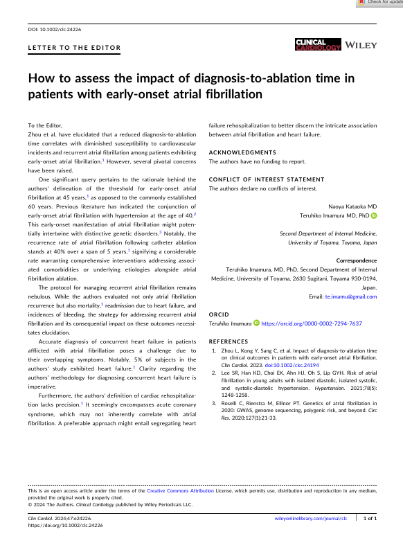 How to assess the impact of diagnosis‐to‐ablation time in patients with early‐onset atrial fibrillation