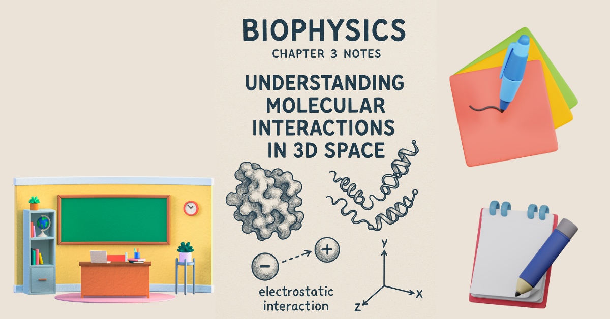 Biophysics Chapter 4 Notes Understanding Molecular Interactions in 3D Space