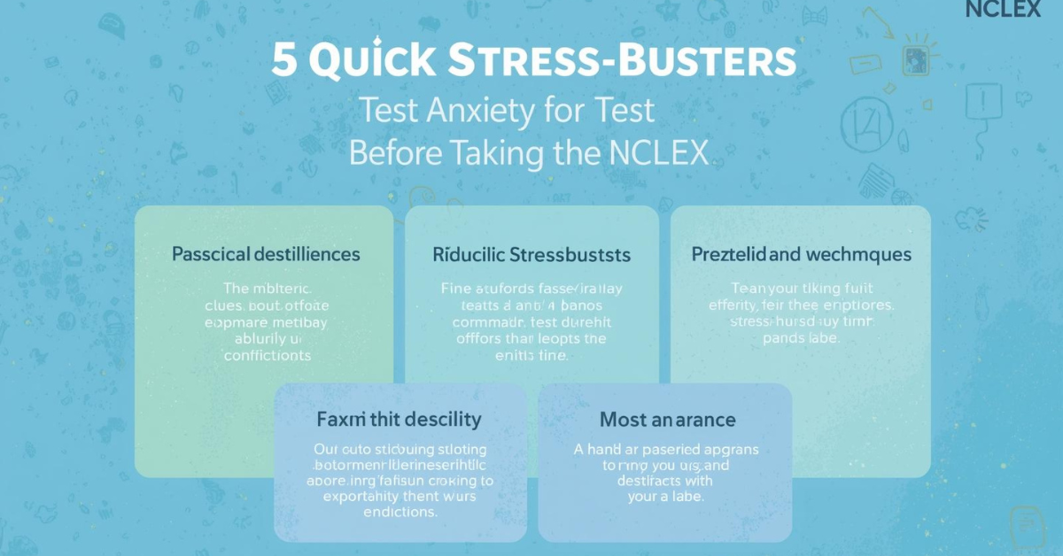 The NCLEX Exam 5 Quick Stress-Busters for Test Anxiety before Taking.