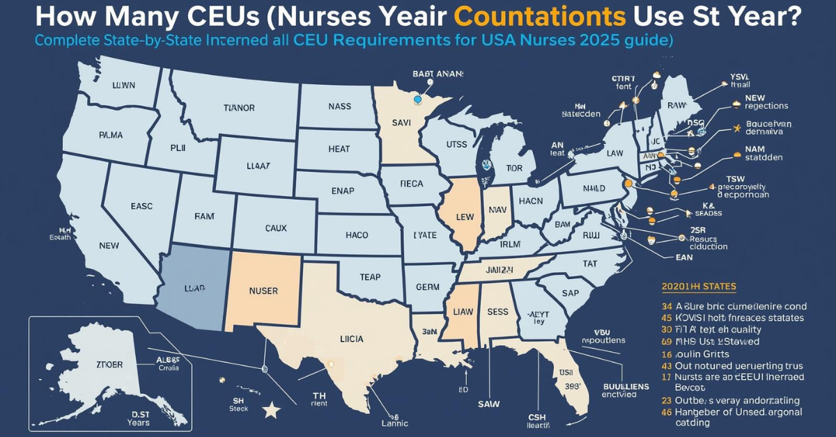 The Complete State-by-State CEU Requirements for USA Nurses (2025 Guide)
