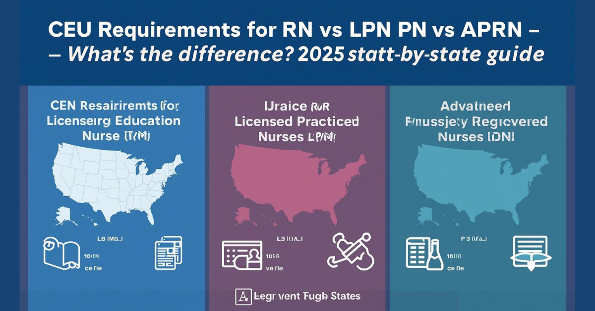 What are CEU Requirements for RN vs LPN vs APRN — What's the Difference? (2025 State-by-State Guide).