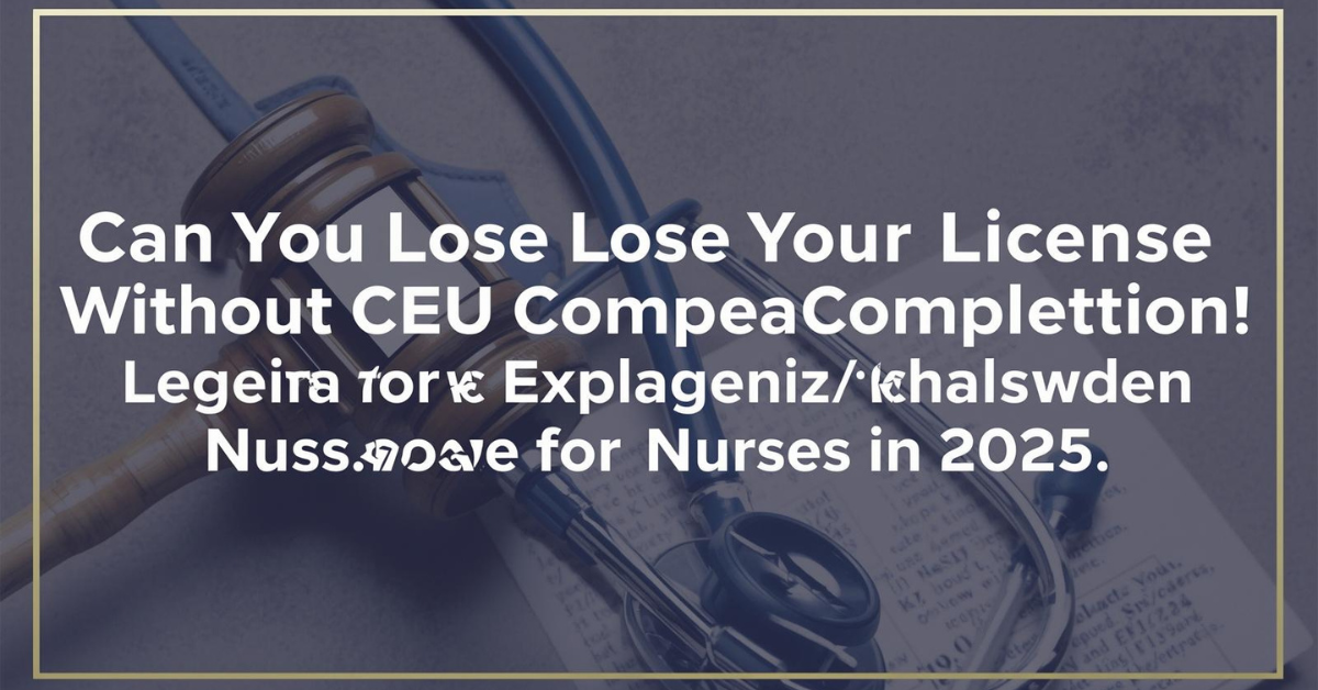 Can You Lose Your License Without CEU Completion? Legal Risks Explained for Nurses in 2025.