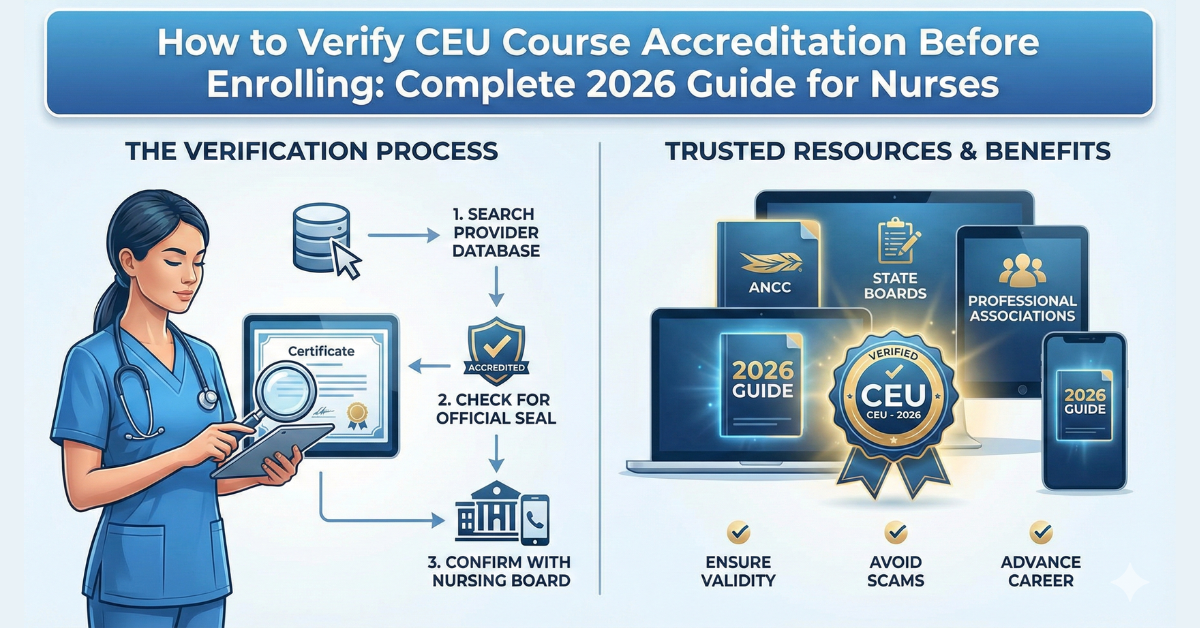 CEU How to Verify Course Accreditation Before Enrolling: Complete 2026 Guide for Nurses