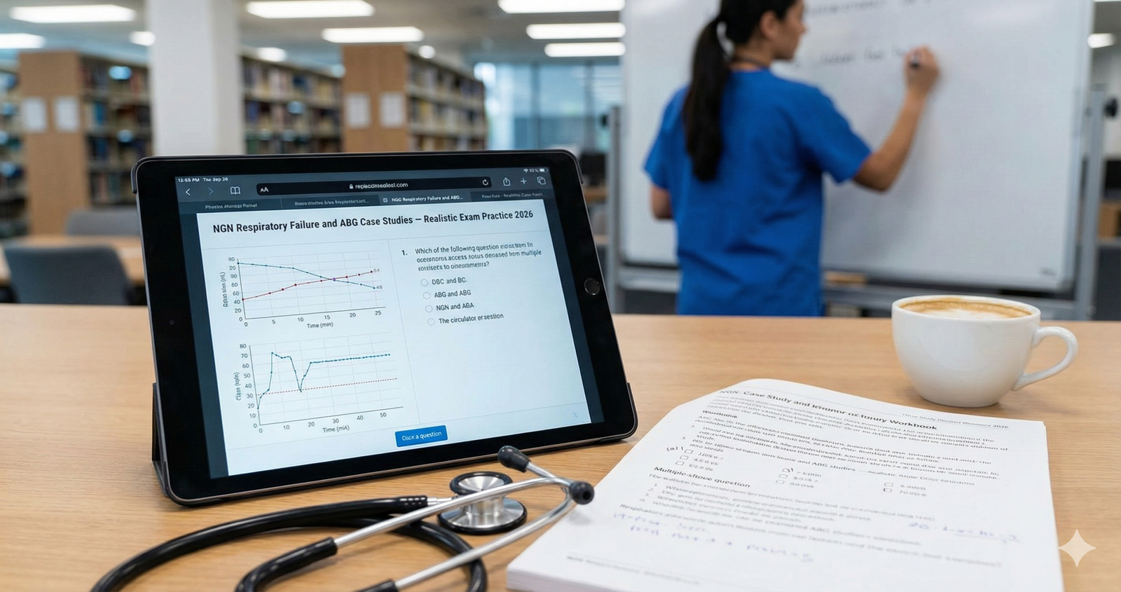 Master NGN Respiratory Failure and ABG Case Studies, scientific judgment scenarios, and professional strategies.