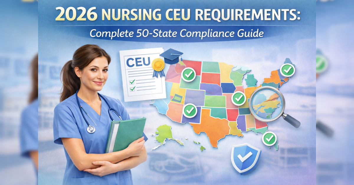 Discover 2026 Nursing CEU Requirements: Complete 50-State Compliance Guide.