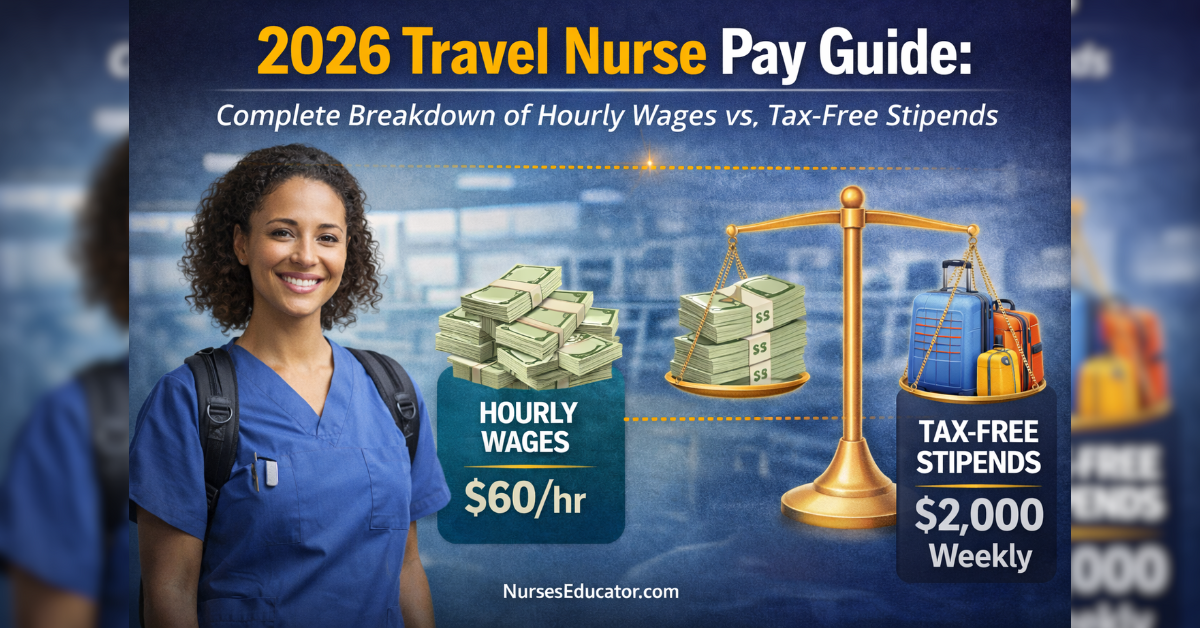Master 2026 Travel Nurse Pay Guide: Complete Breakdown of Hourly Wages vs. Tax-Free Stipends.