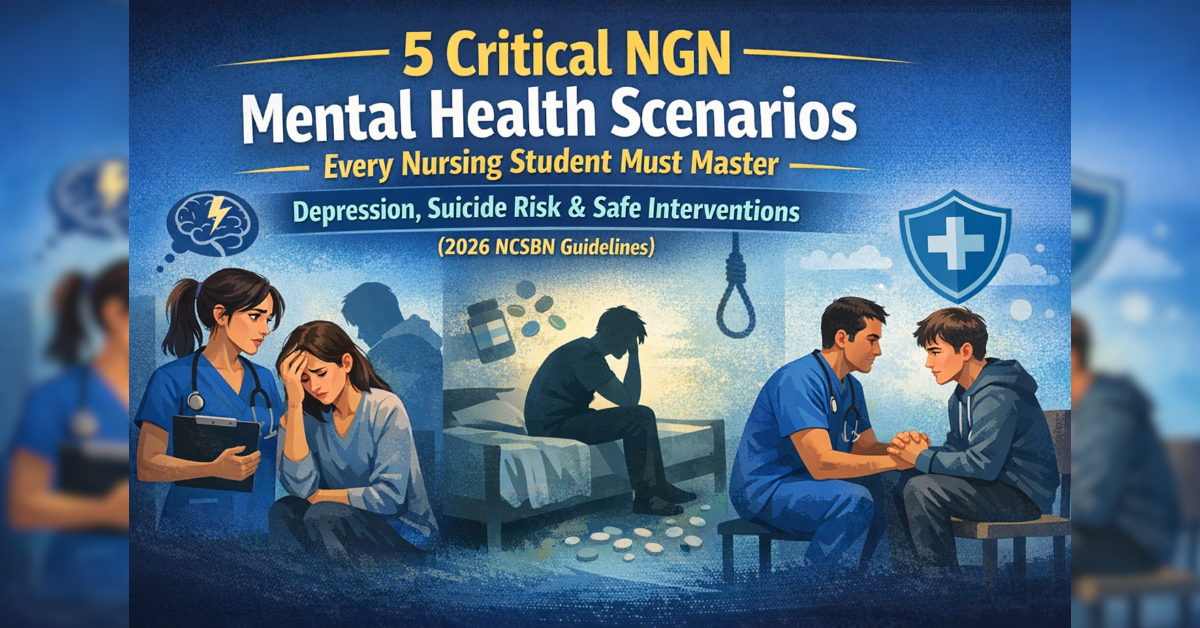 Master 5 Critical NGN Mental Health Scenarios Every Nursing Student Must Master — Depression, Suicide Risk & Safe Interventions (2026 NCSBN Guidelines).