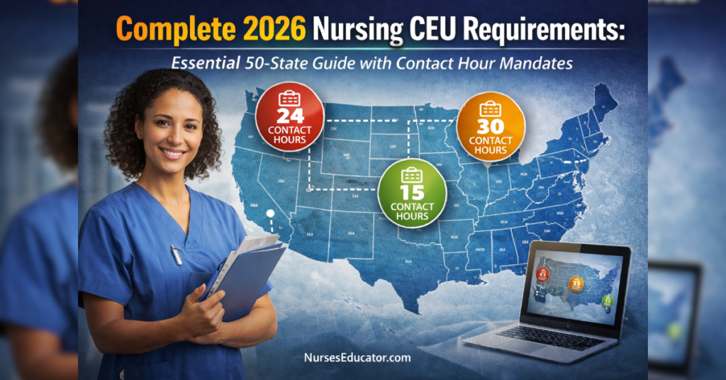 Complete 2026 Nursing CEU Requirements: Essential 50-State Guide with Contact Hour Mandates ...