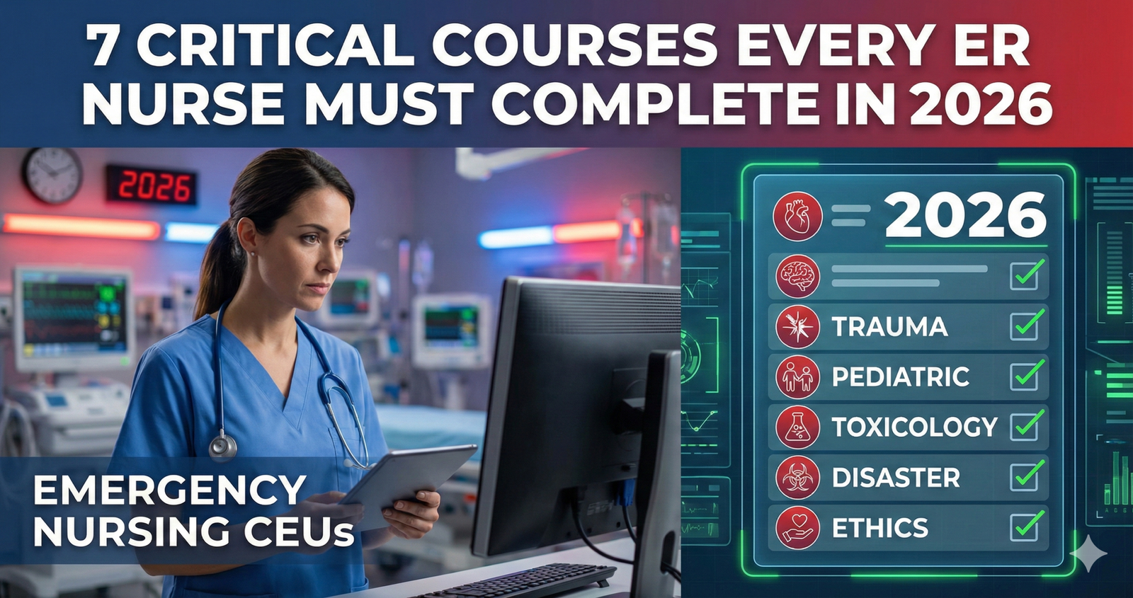 Discover Emergency Nursing CEUs: 7 Critical Courses Every ER Nurse Must Complete in 2026.