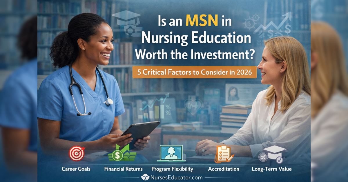 Discover Is an MSN in Nursing Education Worth the Investment? 5 Critical Factors to Consider in 2026.