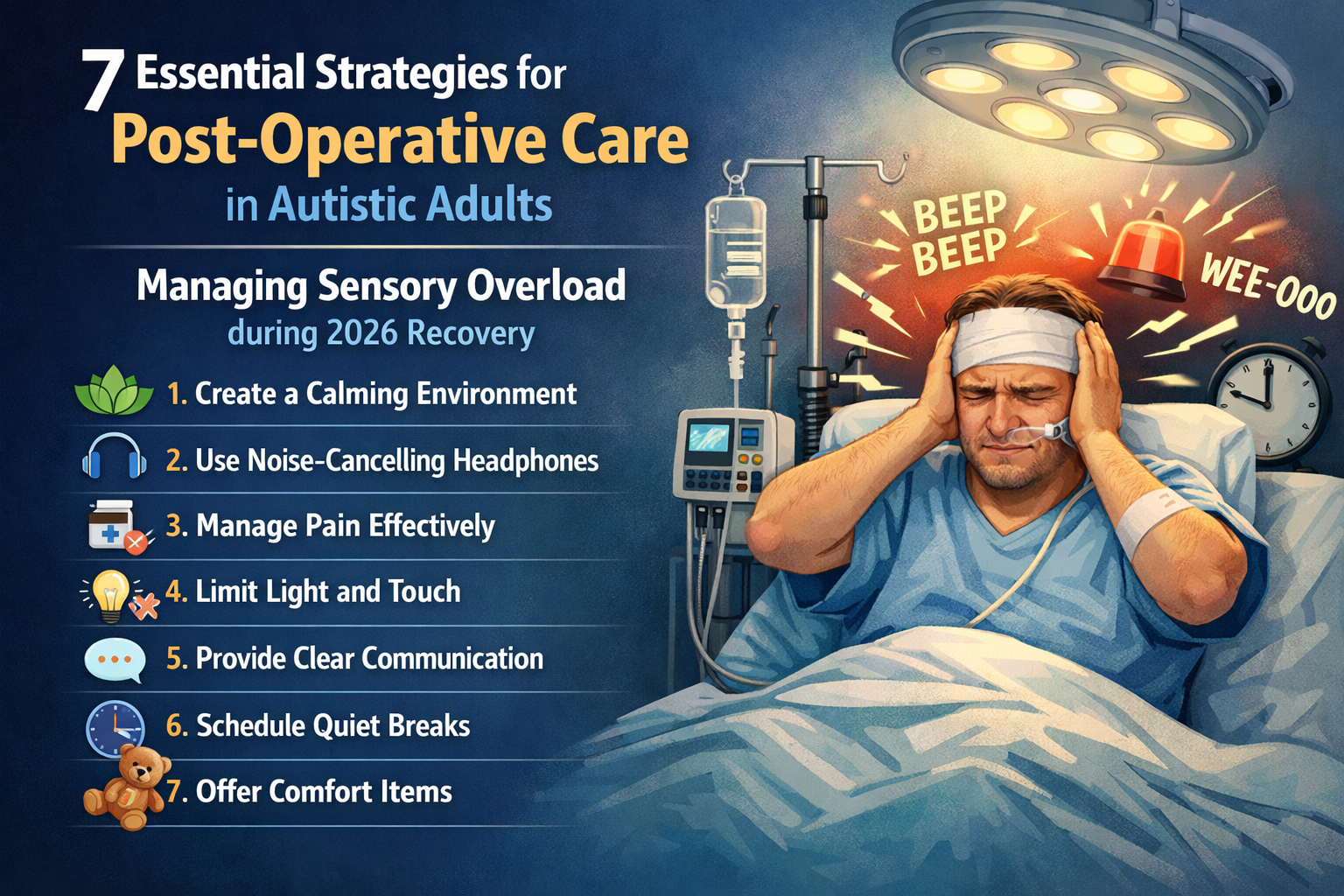 Discover 7 Essential Strategies for Post-Operative Care in Autistic Adults: Managing Sensory Overload during 2026 Recovery.