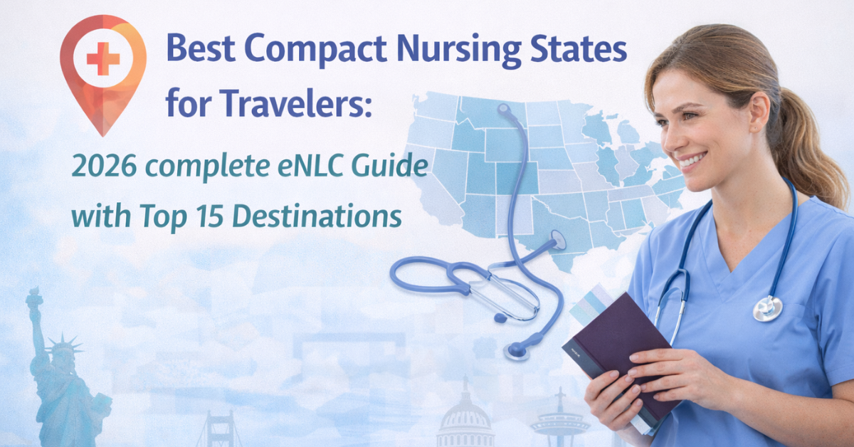 Discover The Best Compact Nursing States for Travelers: 2026 complete eNLC Guide with Top 15 Destinations.