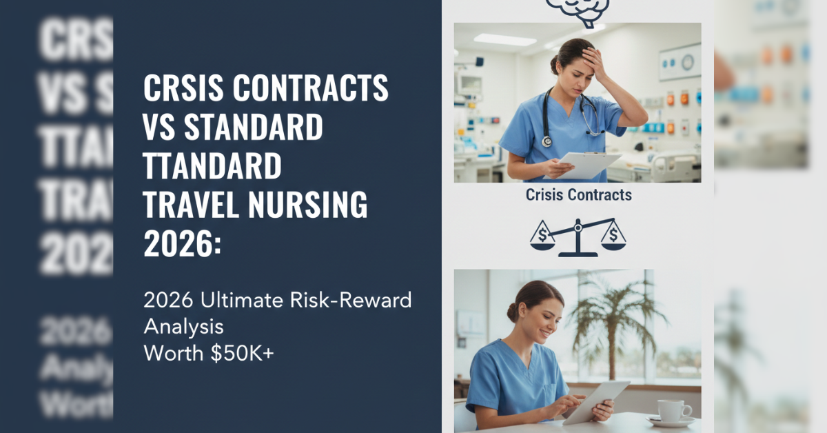 Explore Crisis Contracts vs Standard Travel Nursing: 2026 Ultimate Risk-Reward Analysis Worth $50K+.