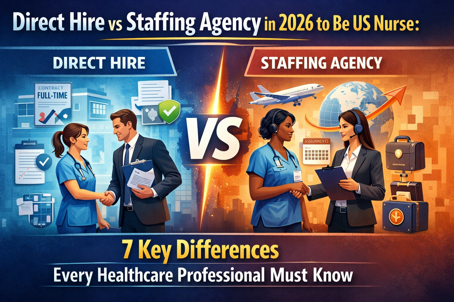 What are Direct Hire vs Staffing Agency in 2026 to Be US Nurse: 7 Key Differences Every Healthcare Professional Must Know.