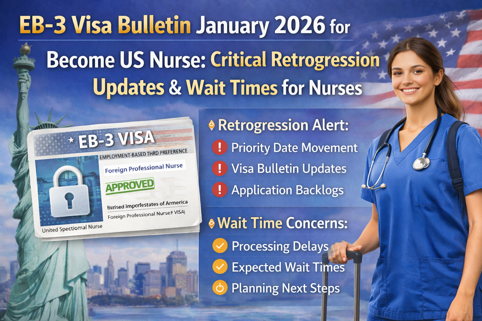 Explore EB-3 Visa Bulletin January 2026 for Become US Nurse: Critical Retrogression Updates & Wait Times for Nurses.