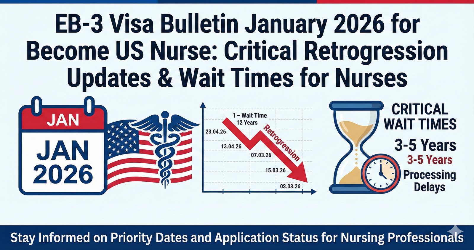 Explore EB-3 Visa Bulletin January 2026 for Become US Nurse: Critical Retrogression Updates & Wait Times for Nurses.