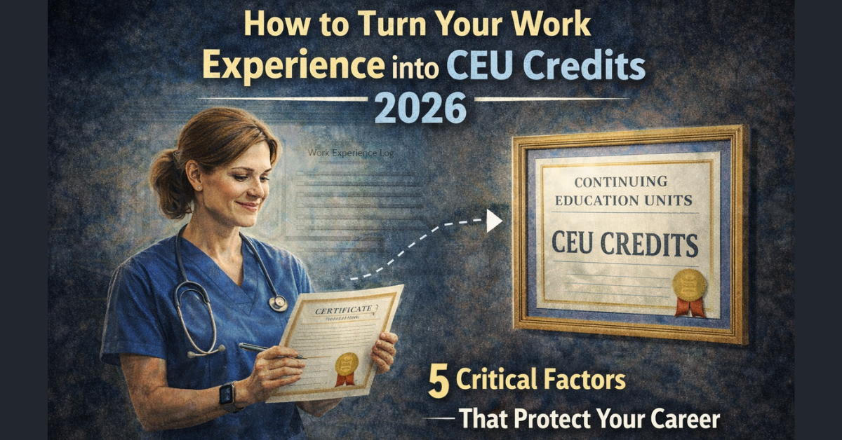 Explore How to Turn Your Work Experience into CEU Credits 2026: 5 Legitimate Methods That Actually Work.
