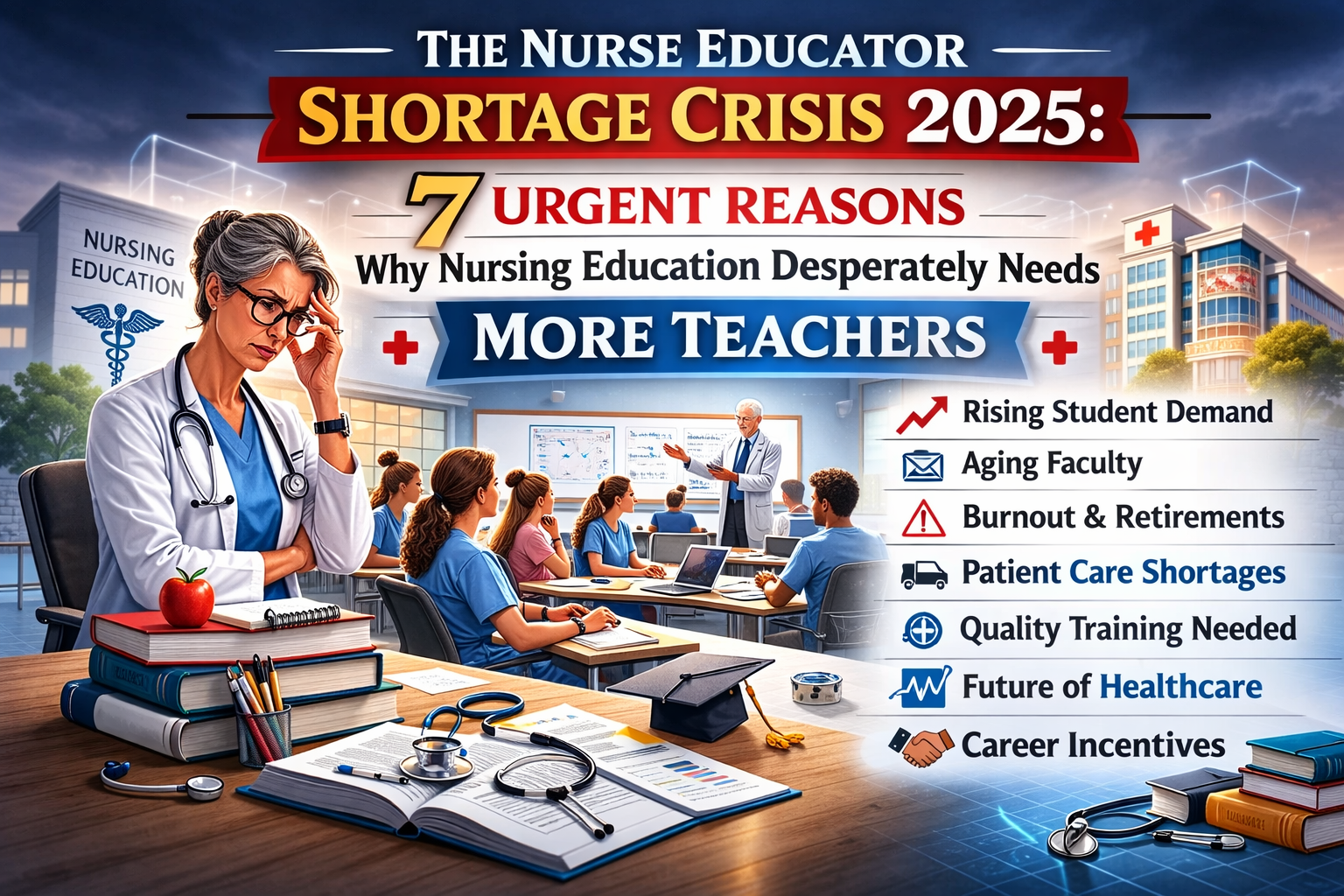The Nurse Educator Shortage Crisis 2026: 7 Urgent Reasons Why Nursing Education Desperately Needs More Teachers.