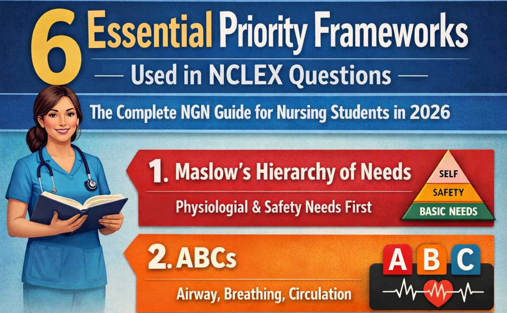 Master 6 Essential Priority Frameworks Used in NCLEX Questions: The Complete NGN Guide for Nursing Students in 2026.