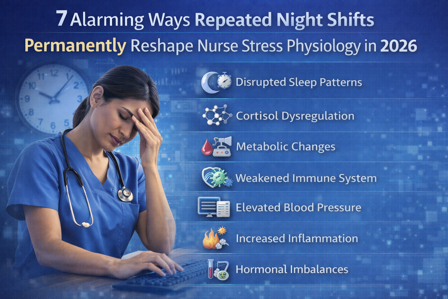 Discover 7 Alarming Ways Repeated Night Shifts Permanently Reshape Nurse Stress Physiology in 2026.