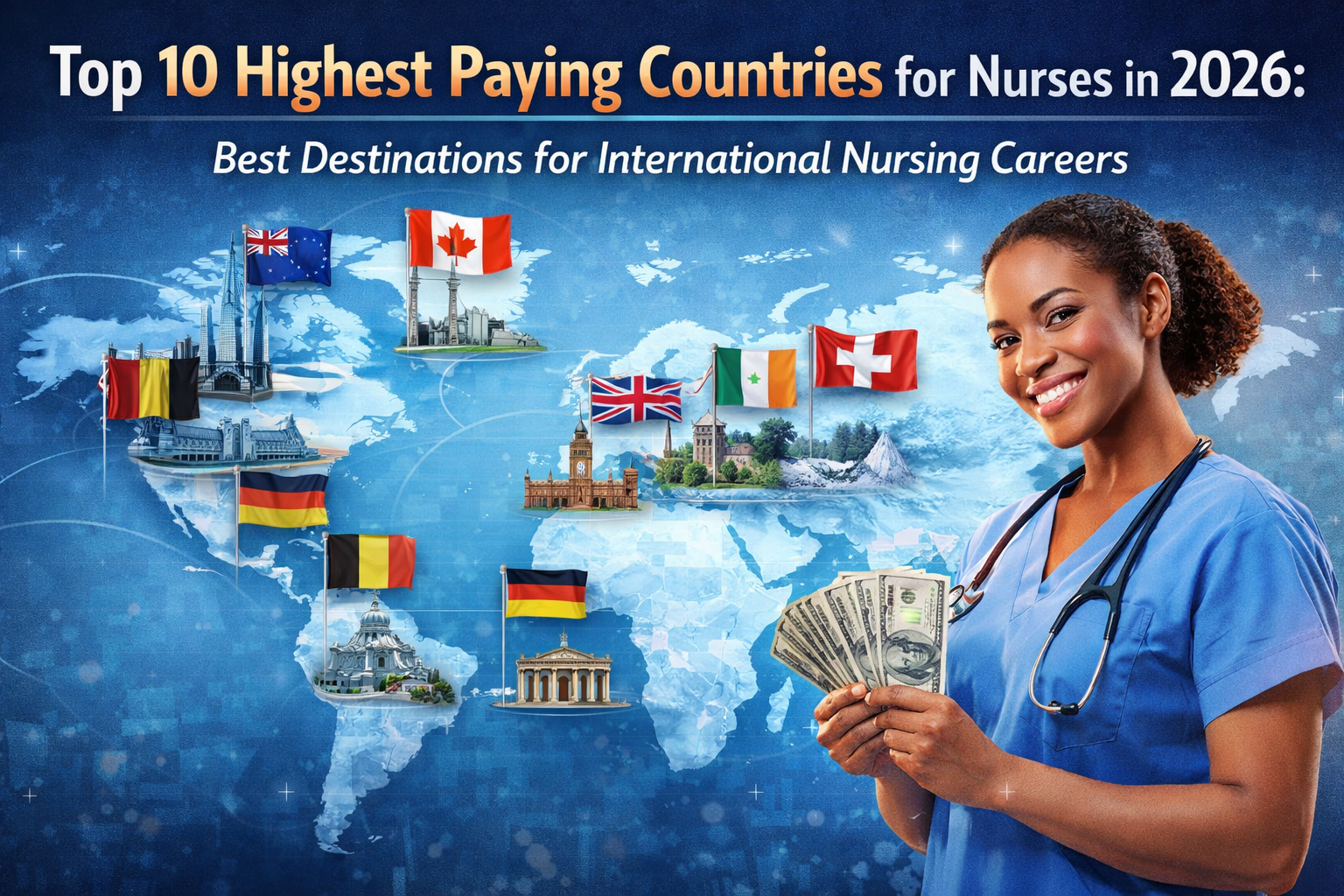 Discover Top 10 Highest Paying Countries for Nurses in 2026: Best Destinations for International Nursing Careers.