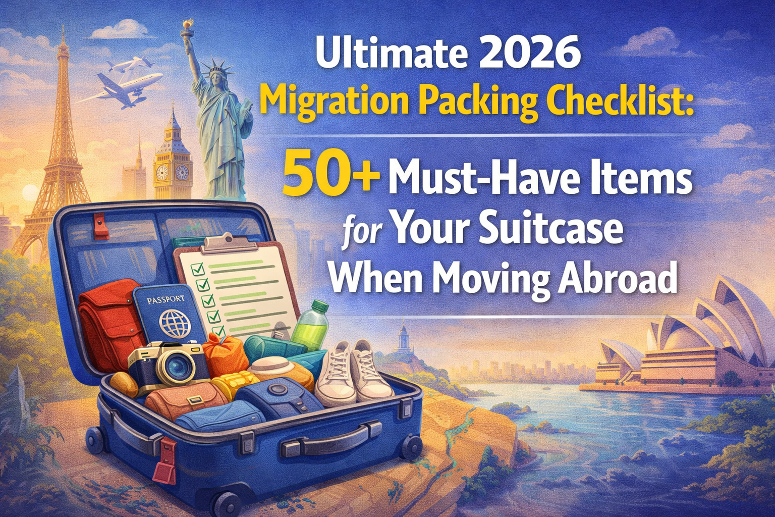 Planning Ultimate 2026 Migration Packing Checklist: 50+ Must-Have Items for Your Suitcase When Moving Abroad.