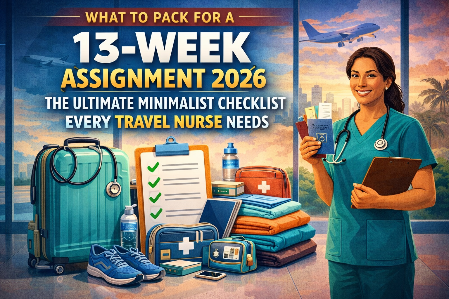 Discover What to Pack for a 13-Week Assignment 2026: The Ultimate Minimalist Checklist Every Travel Nurse Needs.