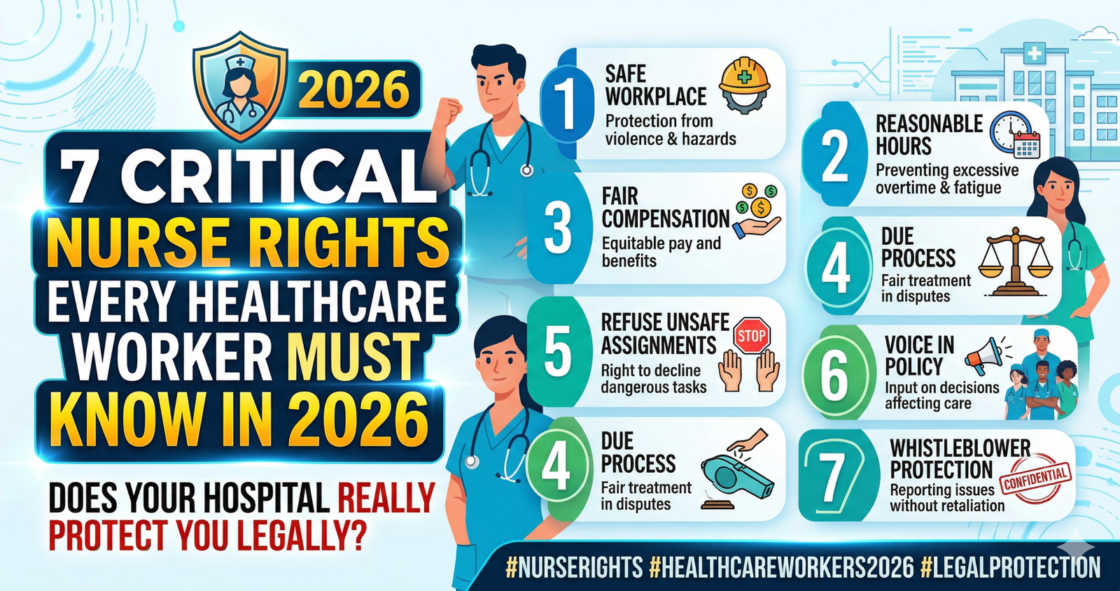 Explore Does Your Hospital Really Protect You Legally? 7 Critical Nurse Rights Every Healthcare Worker Must Know in 2026.