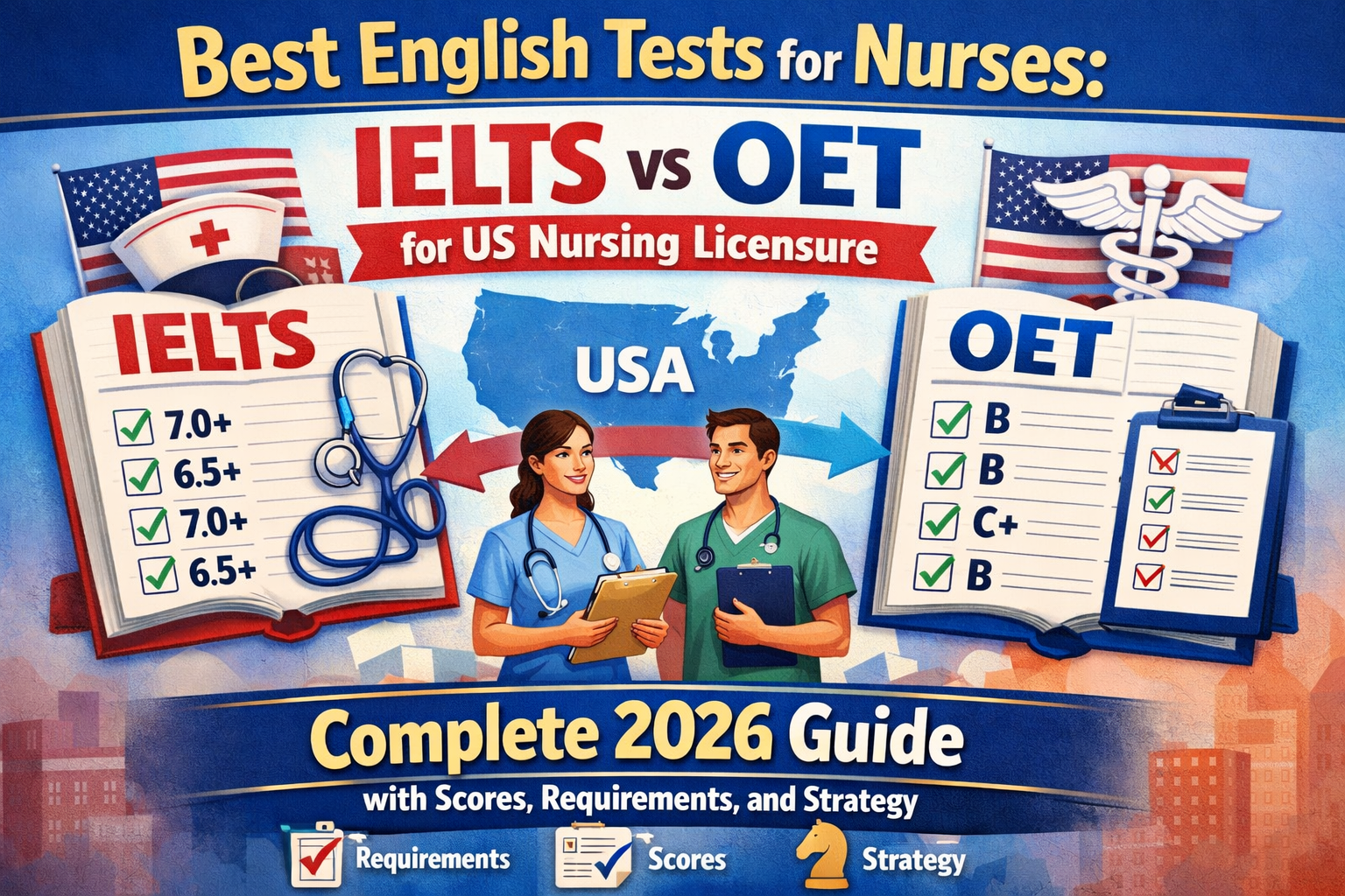 IELTS vs OET Best English Tests for Nurses: IELTS vs OET for US Nursing Licensure — Complete 2026 Guide with Scores, Requirements, and Strategy.