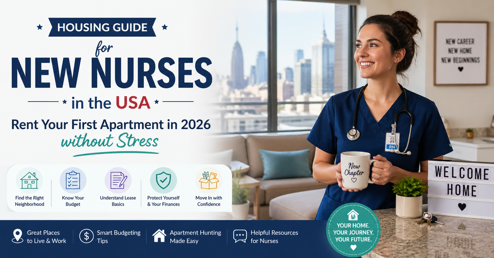 New Housing Guide for New Nurses in the USA: Rent Your First Apartment in 2026 without Stress.