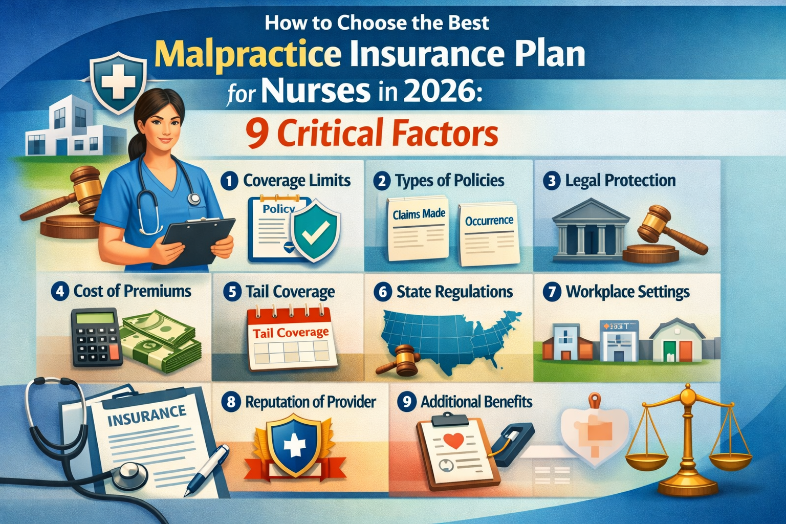 Learning How to Choose the Best Malpractice Insurance Plan for Nurses in 2026: 9 Critical Factors.