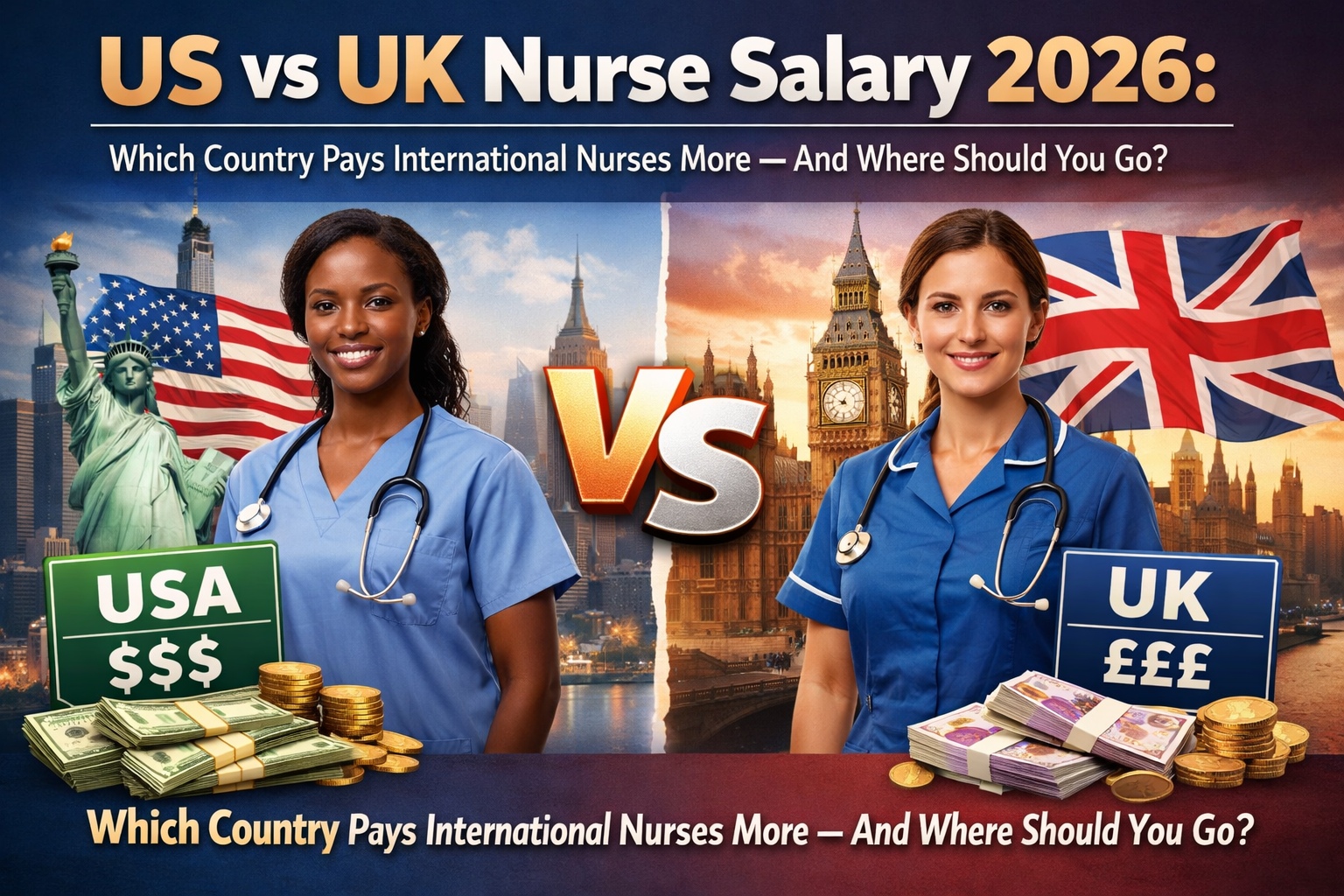 Comparing US vs UK Nurse Salary 2026: Which Country Pays International Nurses More — And Where Should You Go?