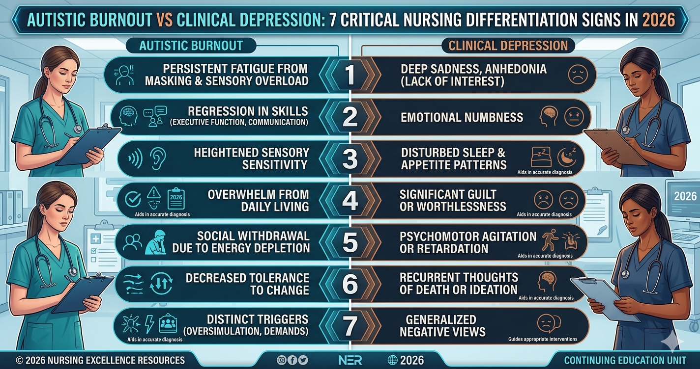 Learn how Autistic Burnout vs Clinical Depression: 7 Critical Nursing Differentiation Signs in 2026