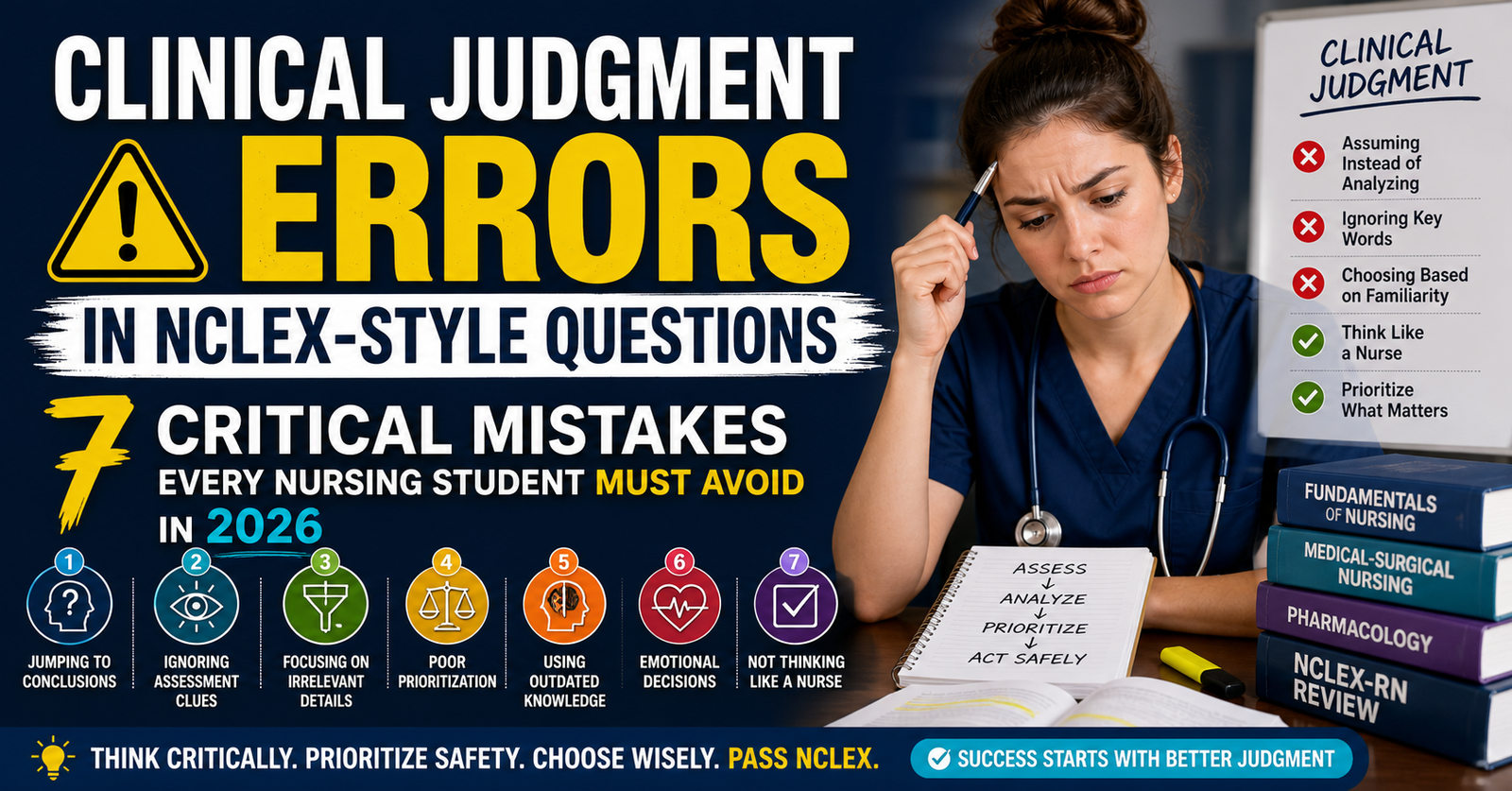 Discover Clinical Judgment Errors in NCLEX-Style Questions: 7 Critical Mistakes Every Nursing Student Must Avoid in 2026.