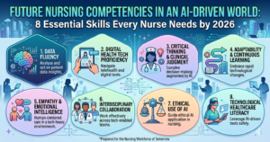 Explore Future Nursing Competencies in an AI-Driven World: 8 Essential Skills Every Nurse Needs by 2026.