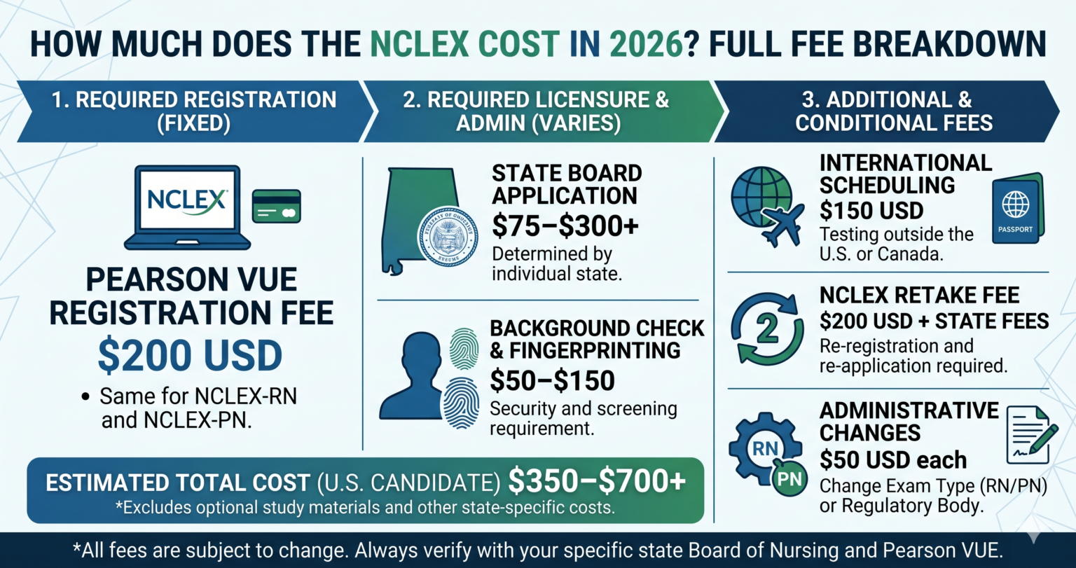 How Much Does the NCLEX Cost in 2026? A Complete Breakdown of Exam Fees - Nurses Educator