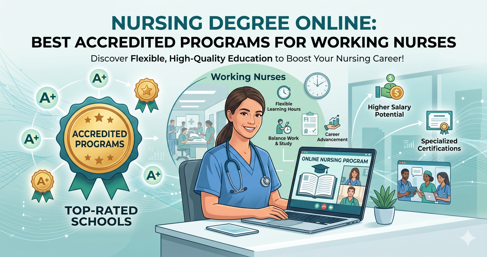 Earn your Nursing Degree Online: Best Accredited Programs for Working Nurses.
