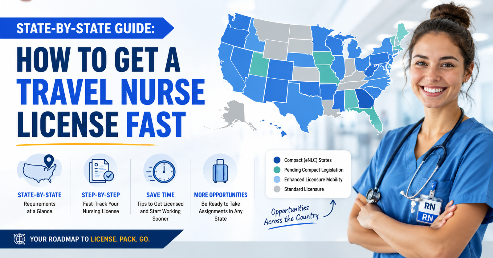 Learn the State-by-State Guide: How to Get a Travel Nurse License Fast.