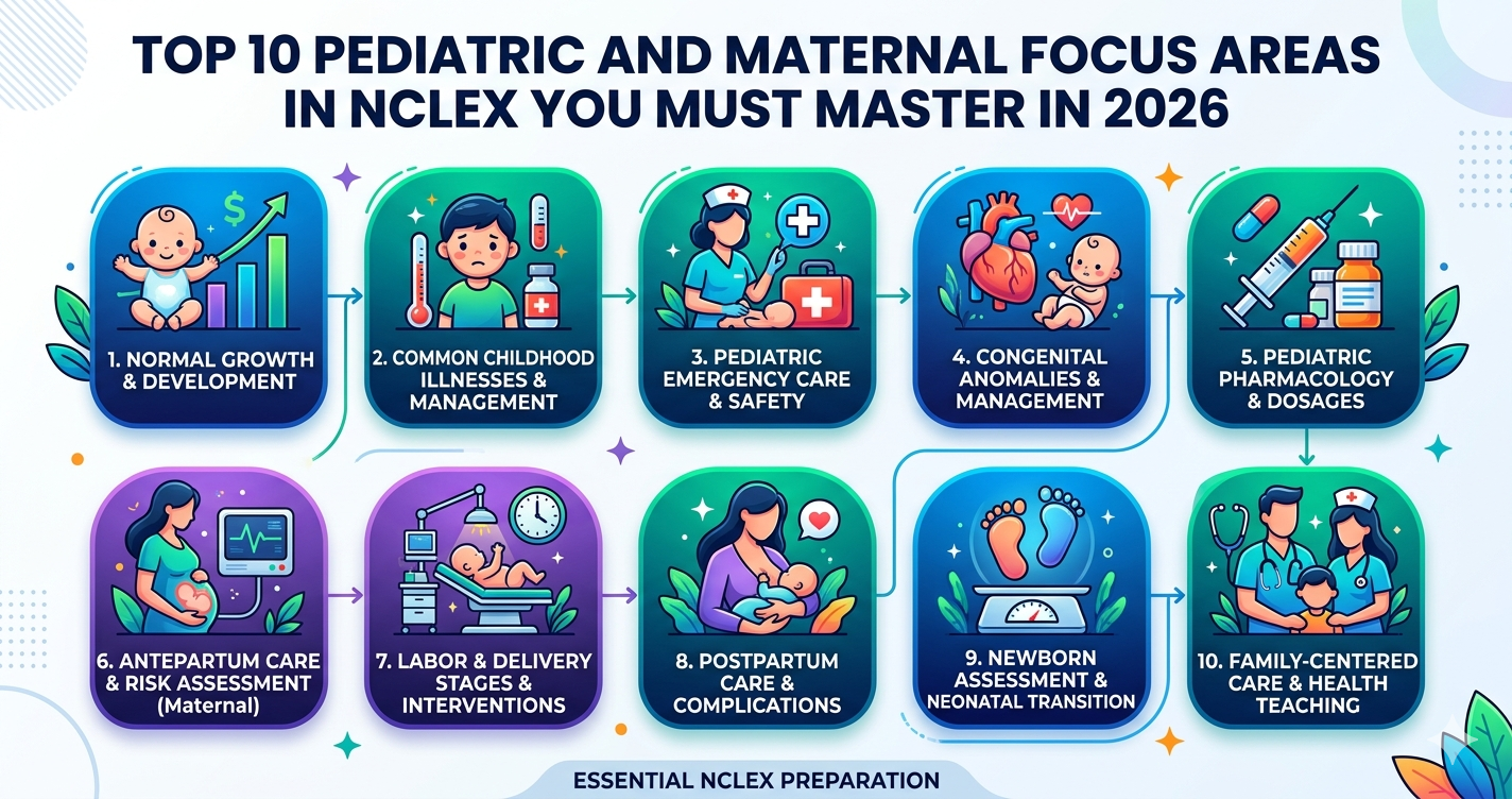 Master the Top 10 Pediatric and Maternal Focus Areas in NCLEX You Must Master in 2026.