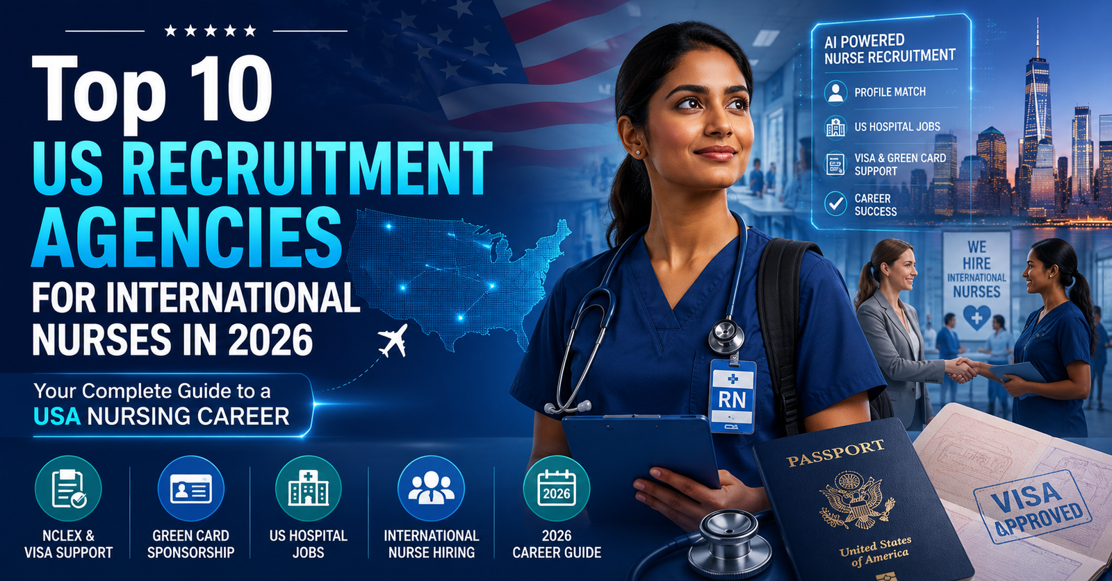 Discover the Top 10 US Recruitment Agencies for International Nurses in 2026: Your Complete Guide to a USA Nursing Career.