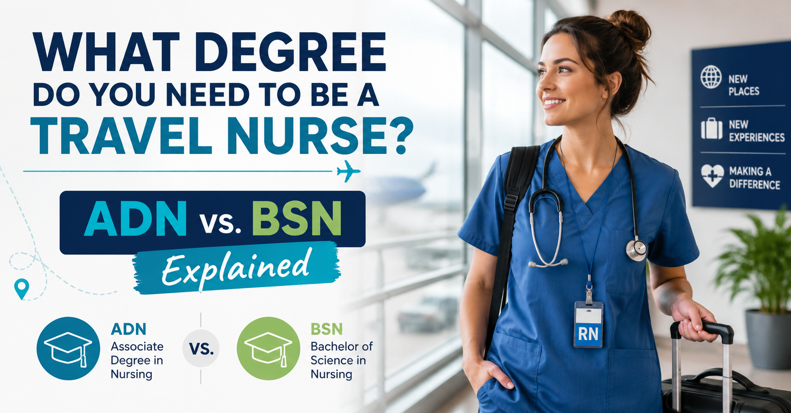 Wondering What Degree Do You Need to Be a Travel Nurse? ADN vs. BSN Explained.