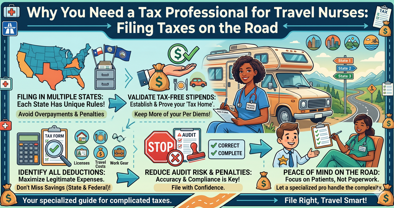 Discover Why You Need a Tax Professional for Travel Nurses: Filing Taxes on the Road.