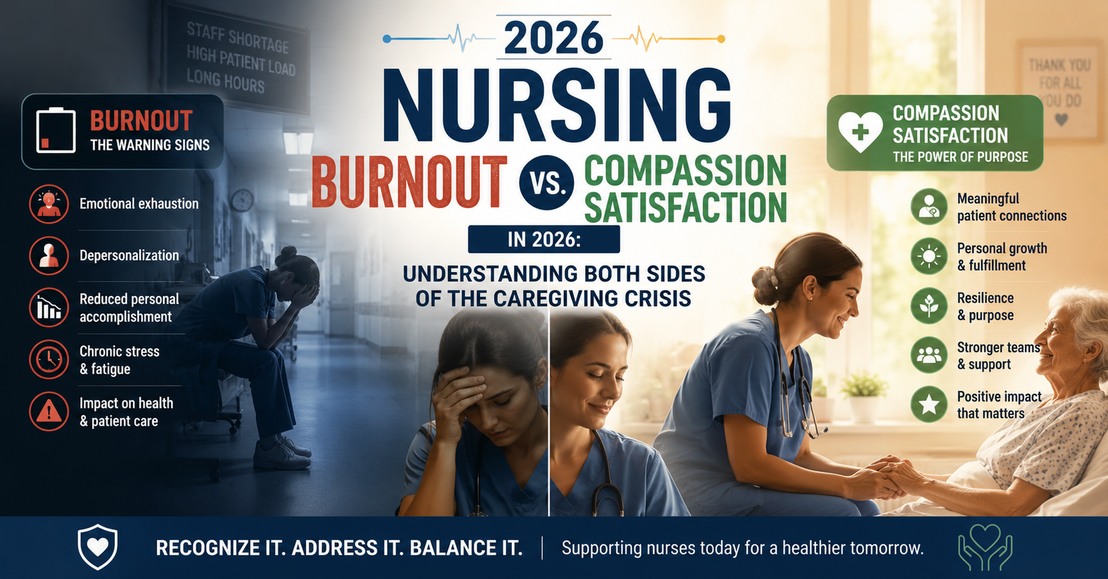 Explore Nursing Burnout vs Compassion Satisfaction in 2026: Understanding Both Sides of the Caregiving Crisis.