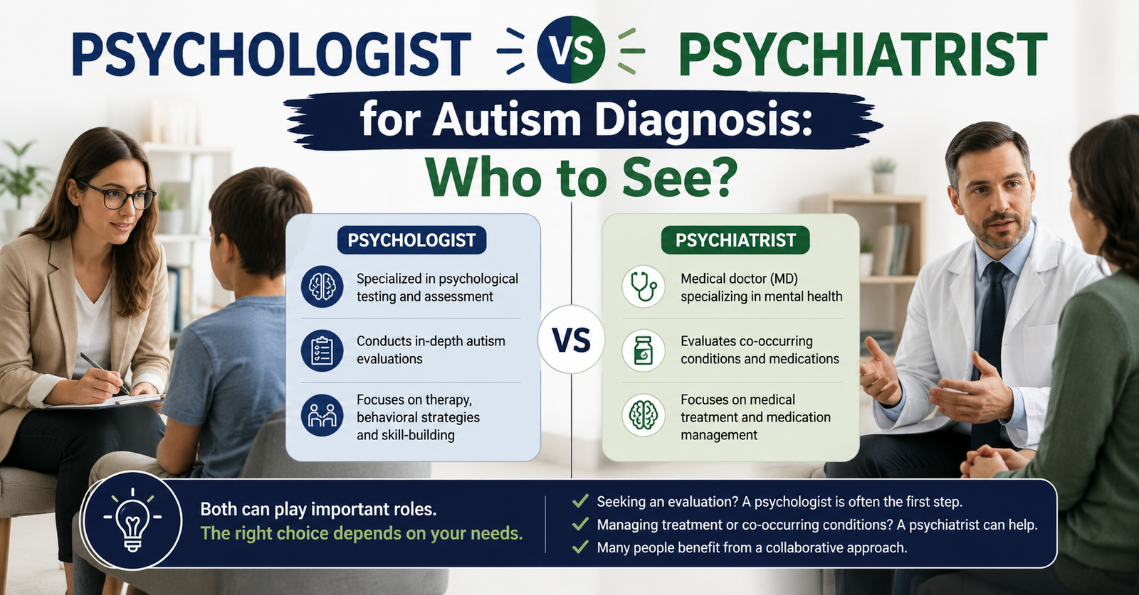 Confused approximately Psychologist vs Psychiatrist for Autism Diagnosis: Who to See?