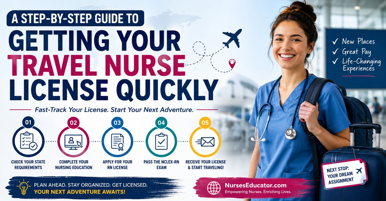 Learn A Step-by-Step Guide to Getting Your Travel Nurse License Quickly.